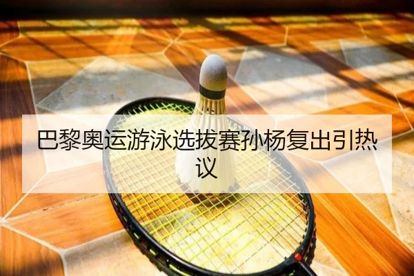 巴黎奥运游泳选拔赛孙杨复出引热议